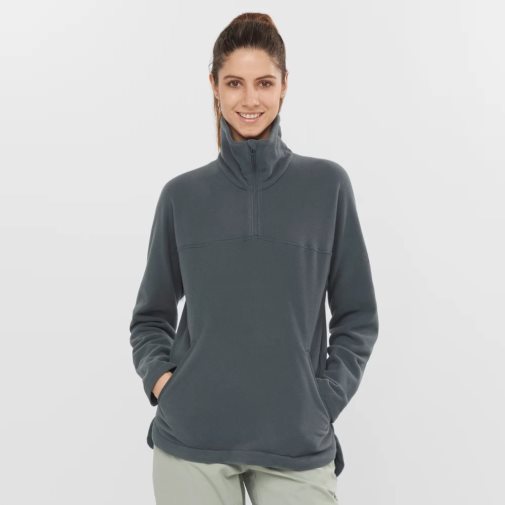 Black Salomon Essential Cosy Fleece Women's Sweatshirt | IE PB9072